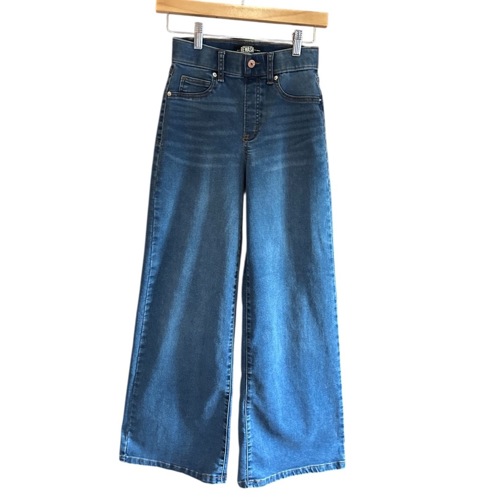 Rewash Wide Leg Flare Jeans in Blue Wash
